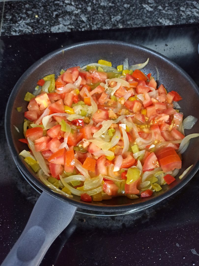 Timbal de arroz nerone con sofrito de verduras. Paso 2 Timbal de arroz nerone con sofrito de verduras. Paso 2