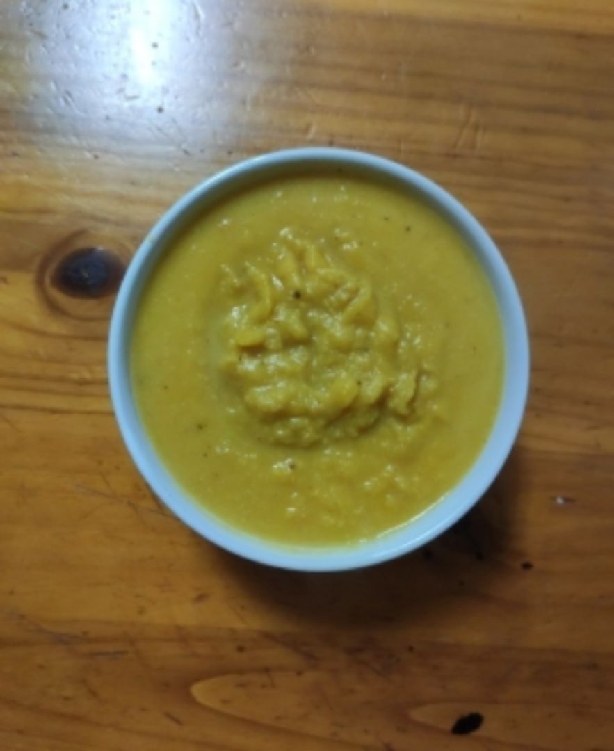 Crema de calabaza, puerro y almendras Crema de calabaza, puerro y almendras