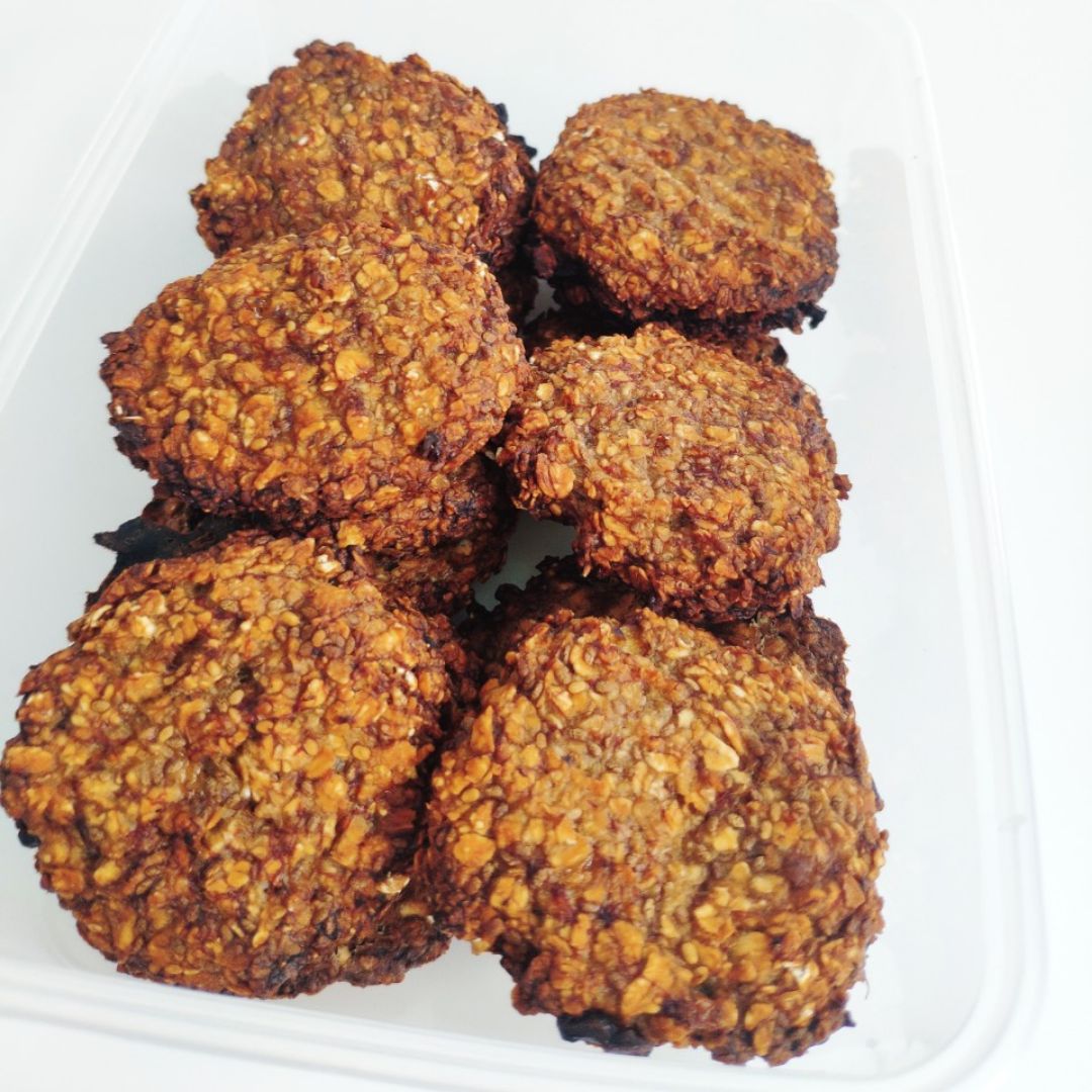 Galletas de avena, plátano y chía Galletas de avena, plátano y chía