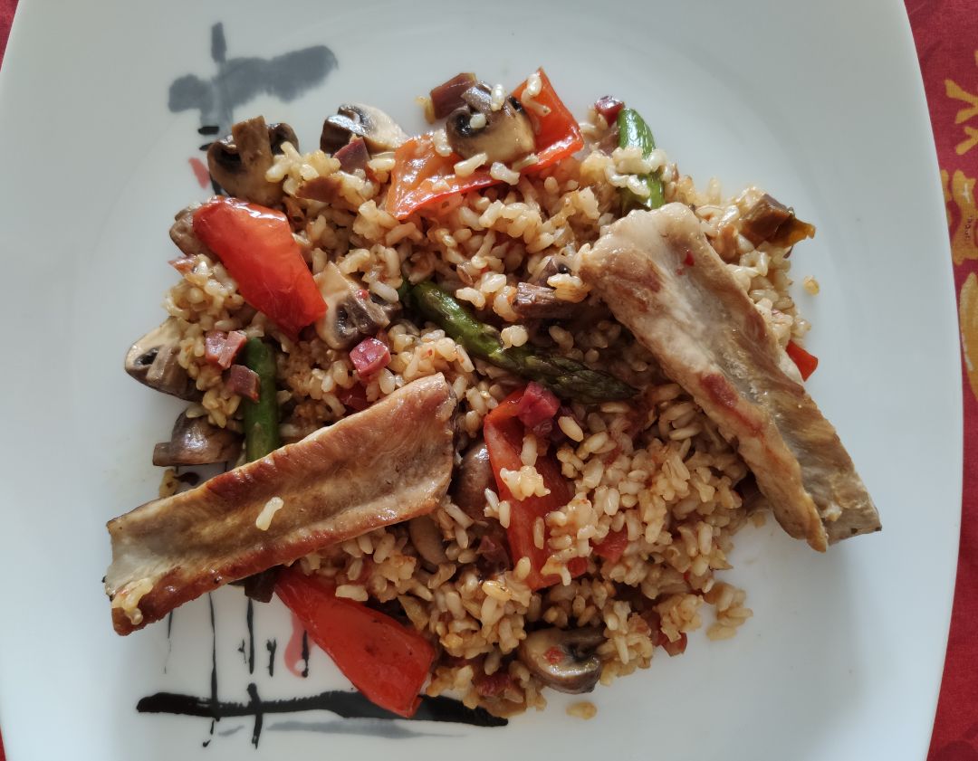 Arroz con cosas para hoy y almidón resistente para otro día Paso 3
