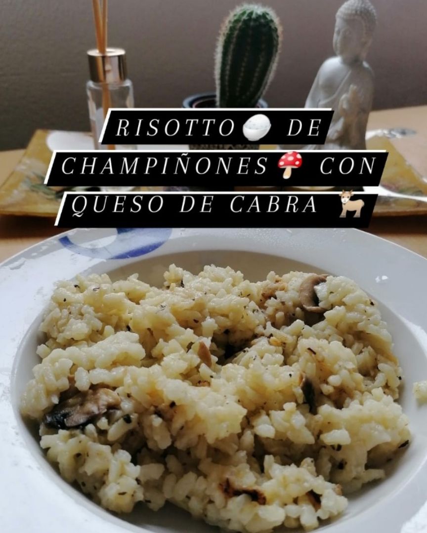 Rissoto de champiñones y queso de cabra 🐐🍚🍄 Rissoto de champiñones y queso de cabra 🐐🍚🍄