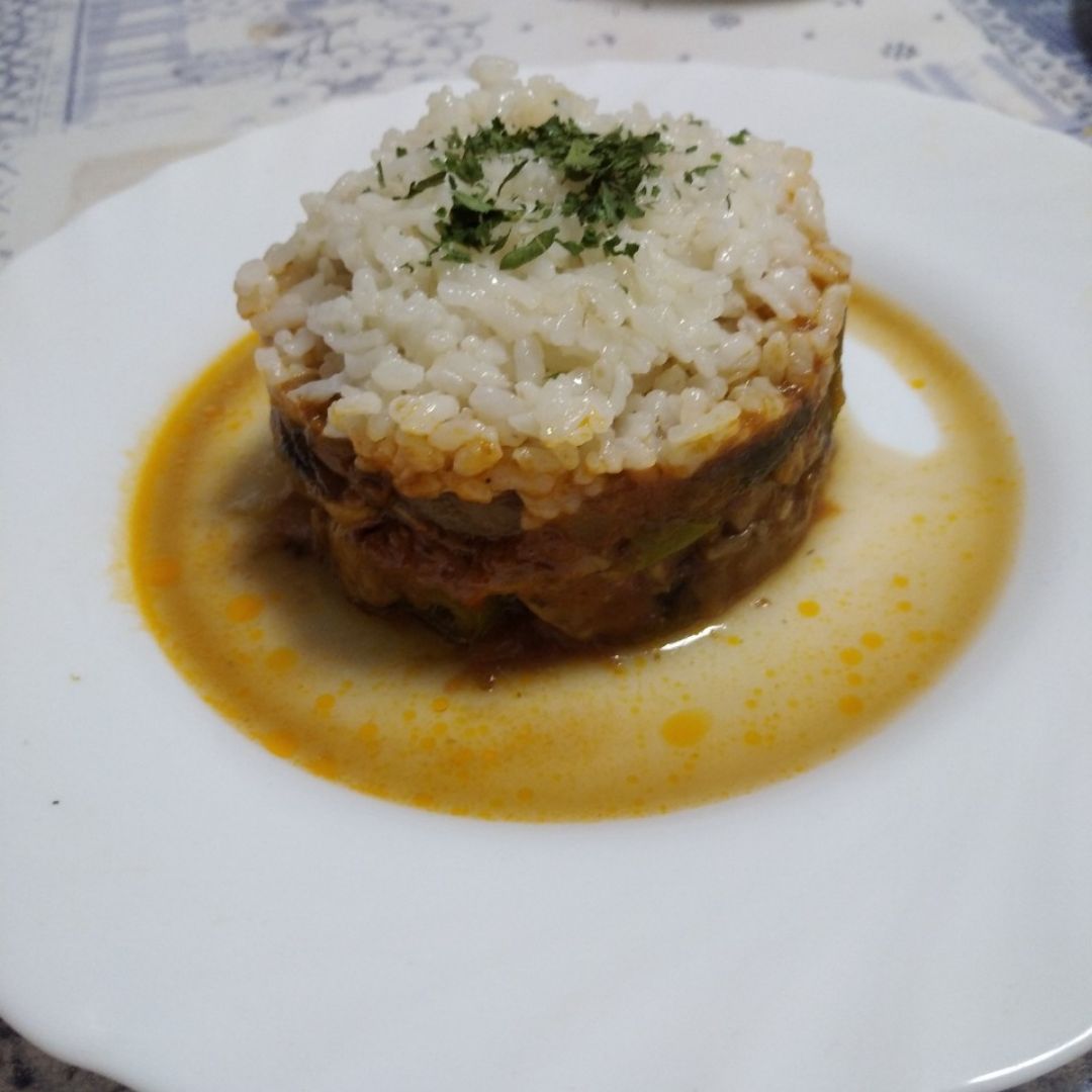 Verduras al curry con arroz Verduras al curry con arroz