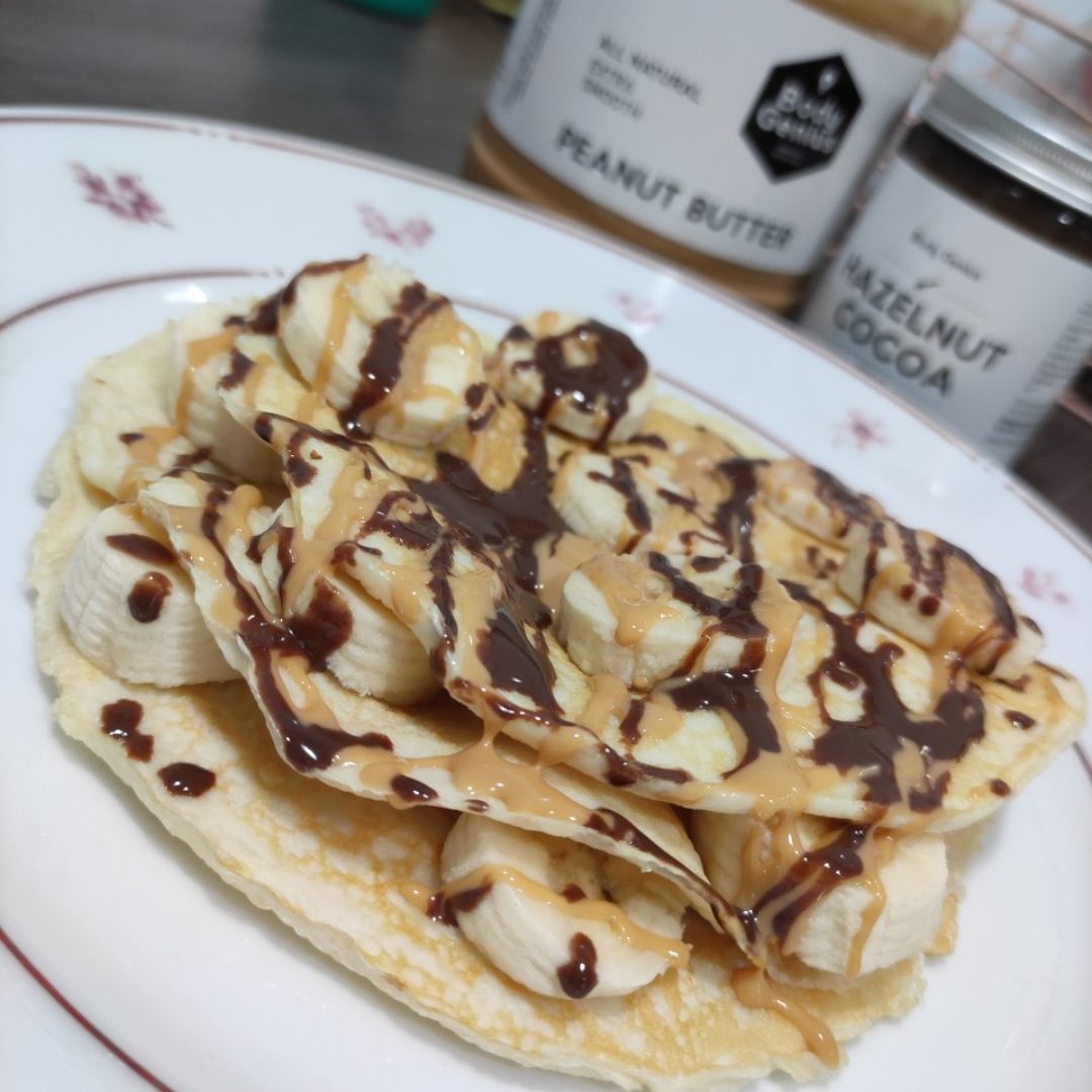 Crêpes dulces sin harinas y altas en proteínas!