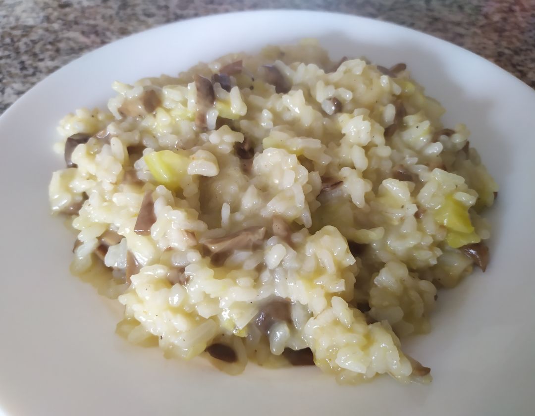 Risotto de calabacín y champiñones Risotto de calabacín y champiñones