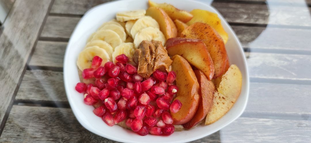 Porridge de avena con manzana asada 😊🧡