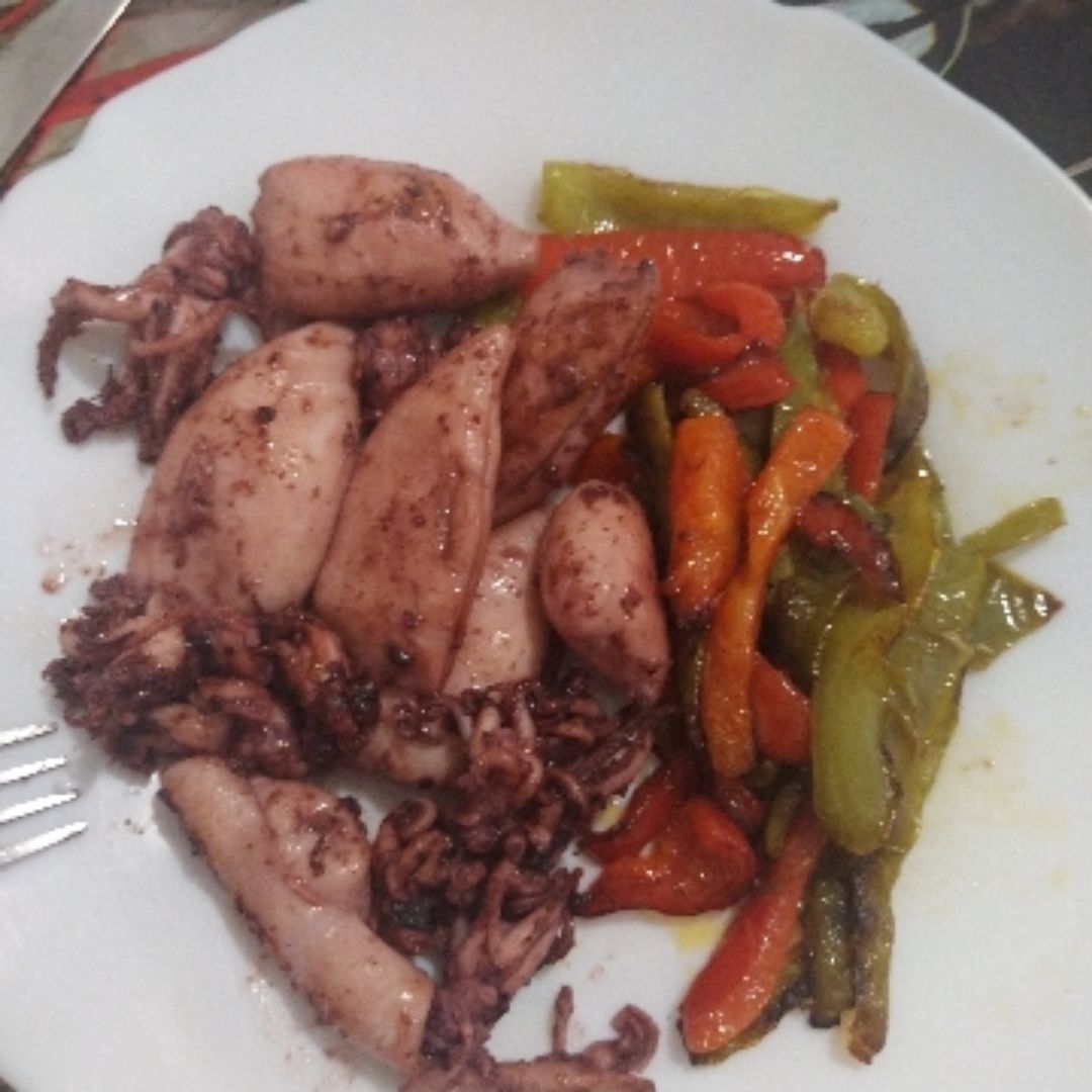 Calamares con verduras Calamares con verduras
