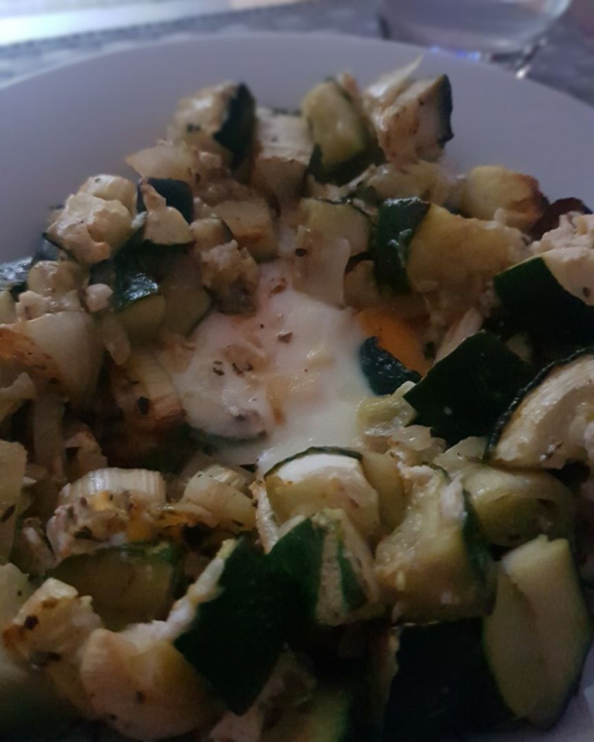 Calabacin con huevo al horno