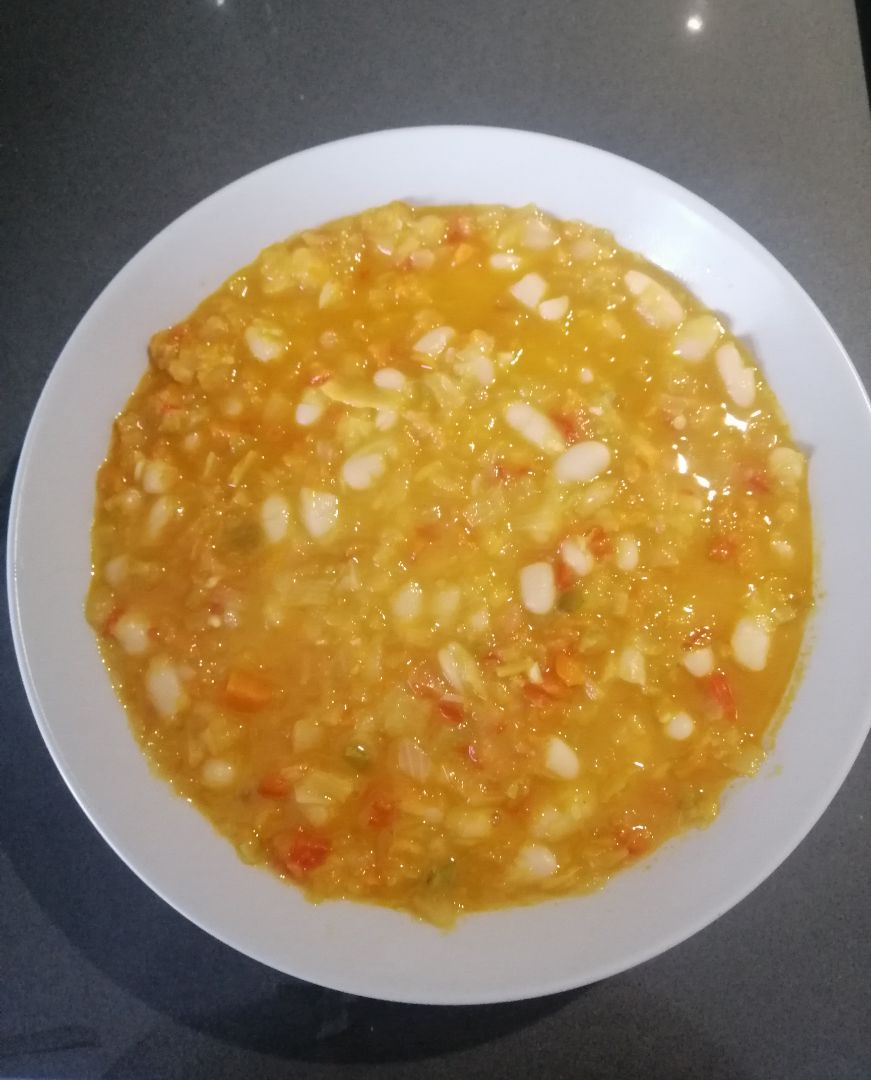 Judias blancas con verduras Judias blancas con verduras
