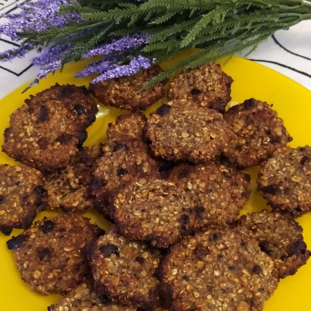 Galletas de avena, plátano y chocolate