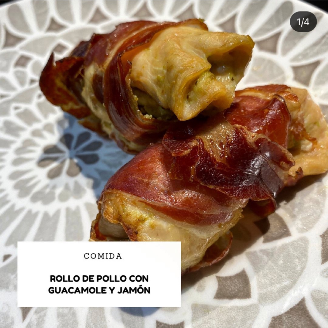 ROLLO DE POLLO CON GUACAMOLE Y JAMÓN