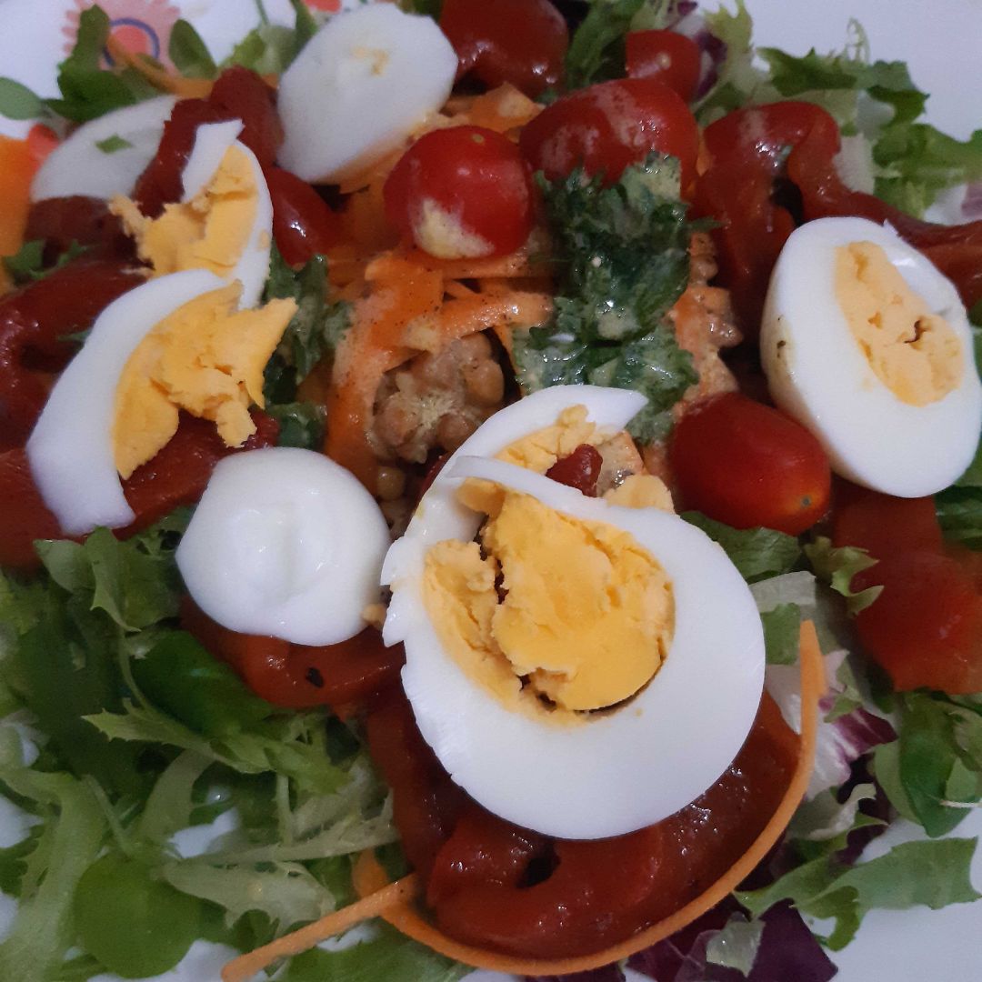 Ensalada de lentejas con aliño de mostaza Ensalada de lentejas con aliño de mostaza