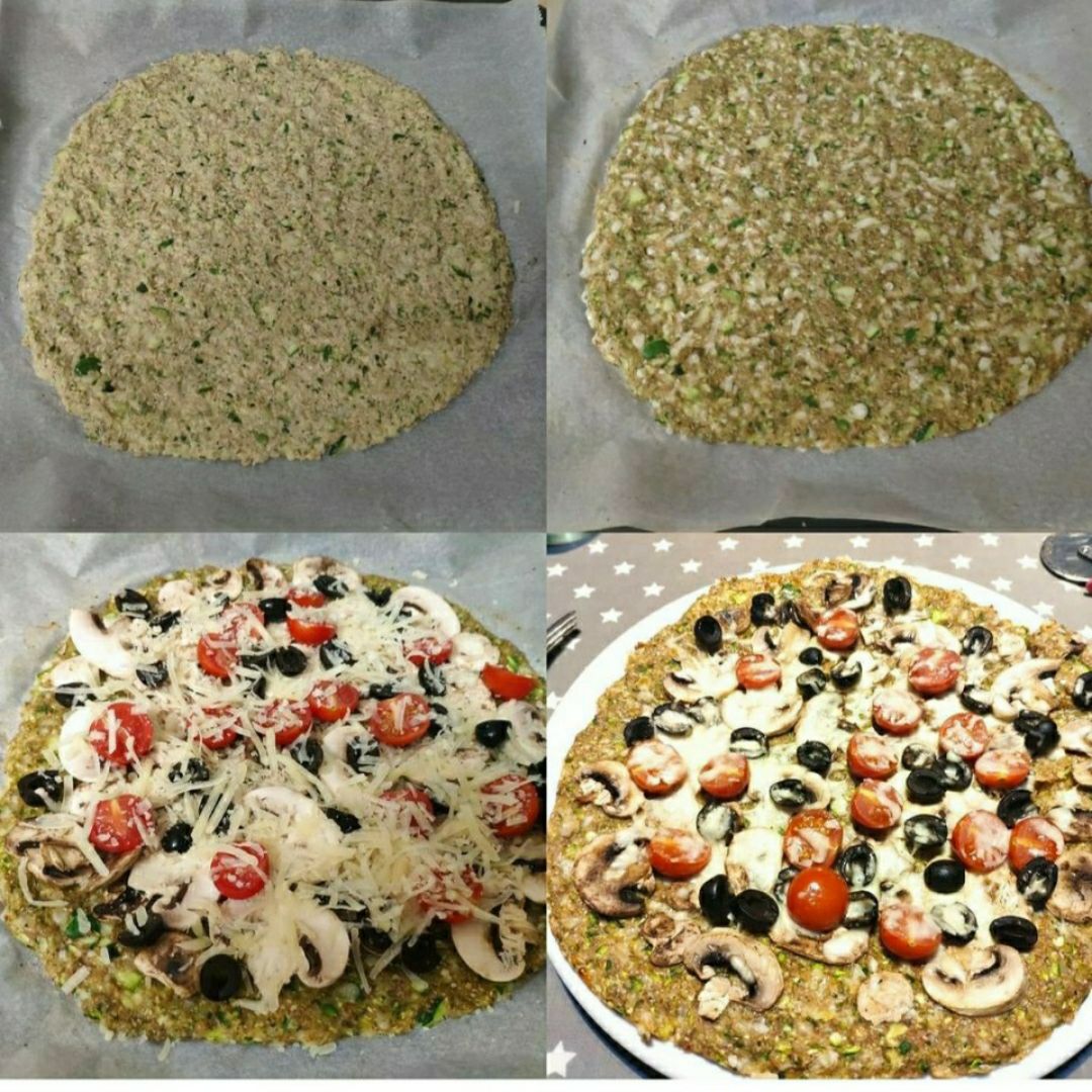 Pizza con base de calabacín Pizza con base de calabacín