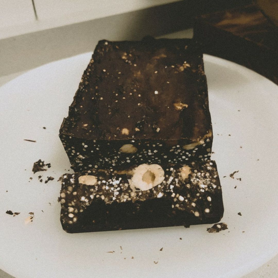 Turrón de quinoa y avellanas 