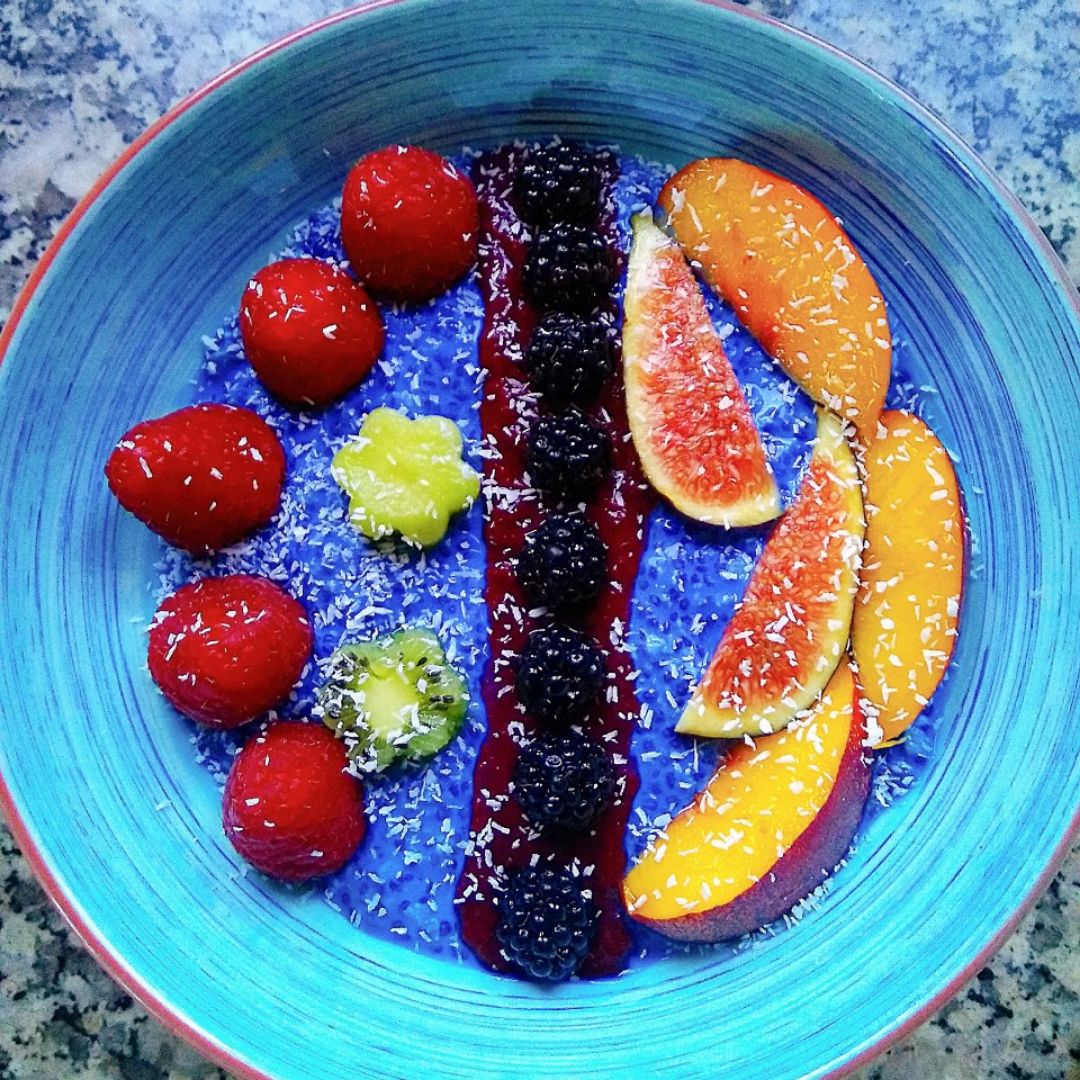 Overnight oats con espirulina azul 💙 Overnight oats con espirulina azul 💙
