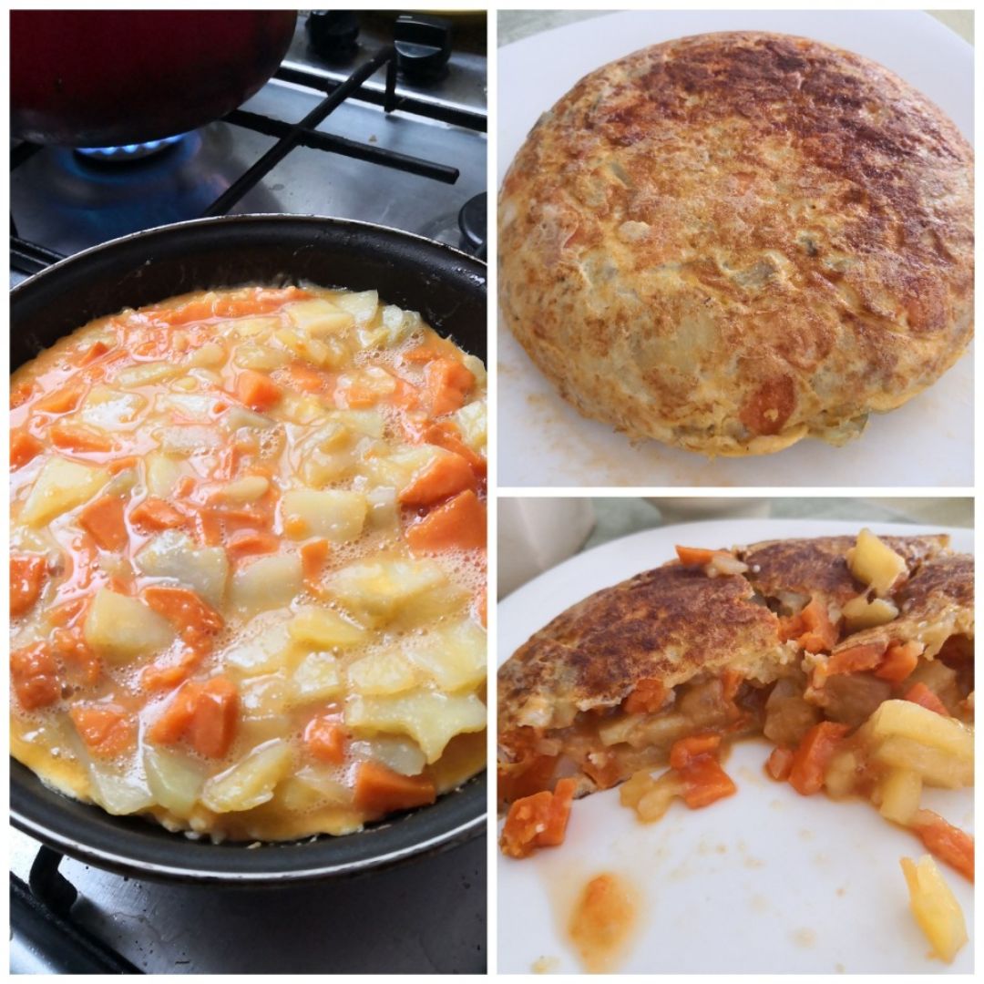 Tortilla de patatas y boniato Tortilla de patatas y boniato