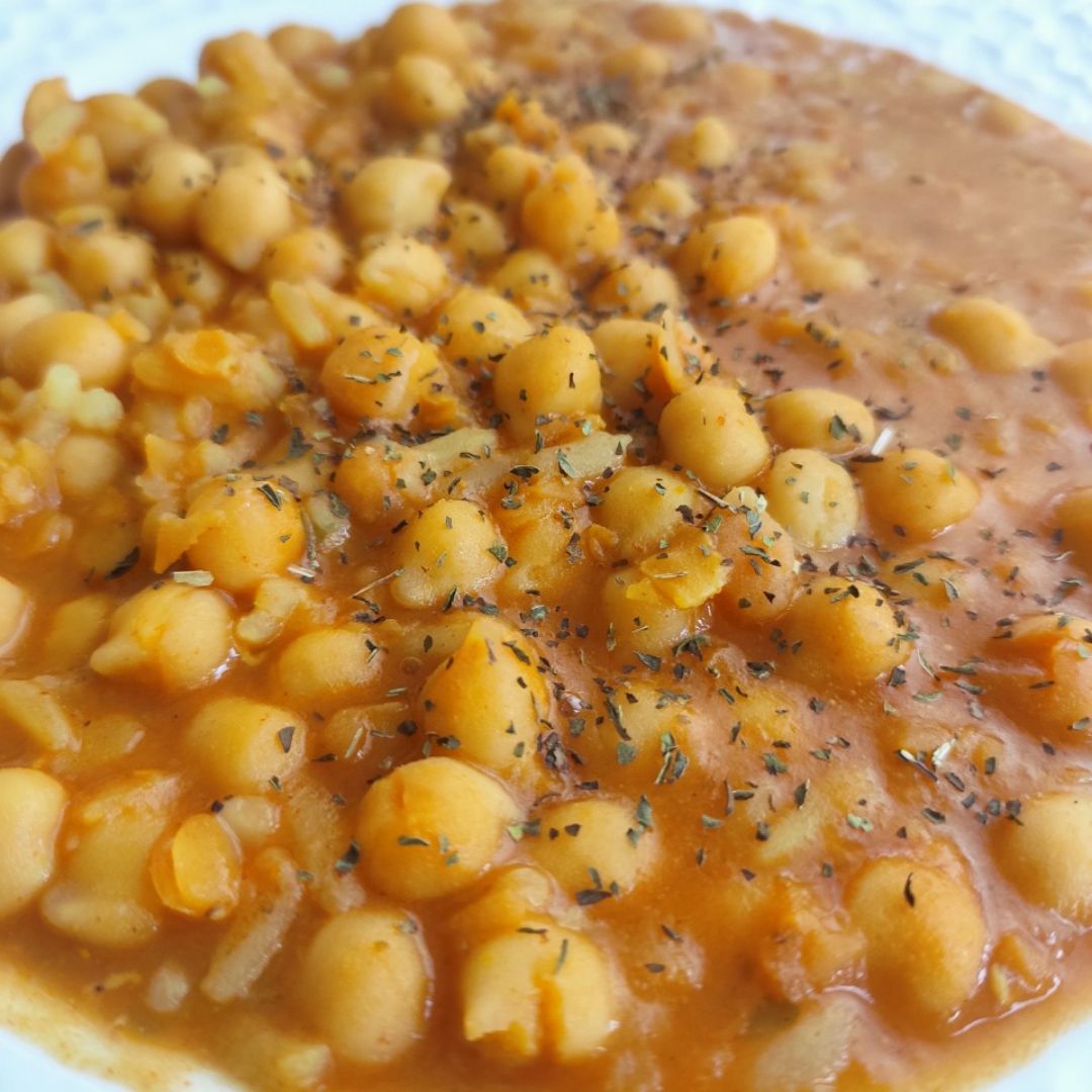 Curry express de garbanzo, arroz y lenteja roja. Paso 2