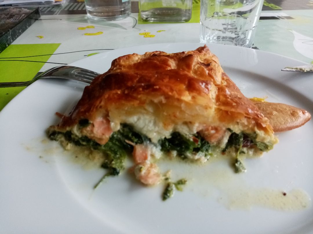Pastel de espinacas con salmon 