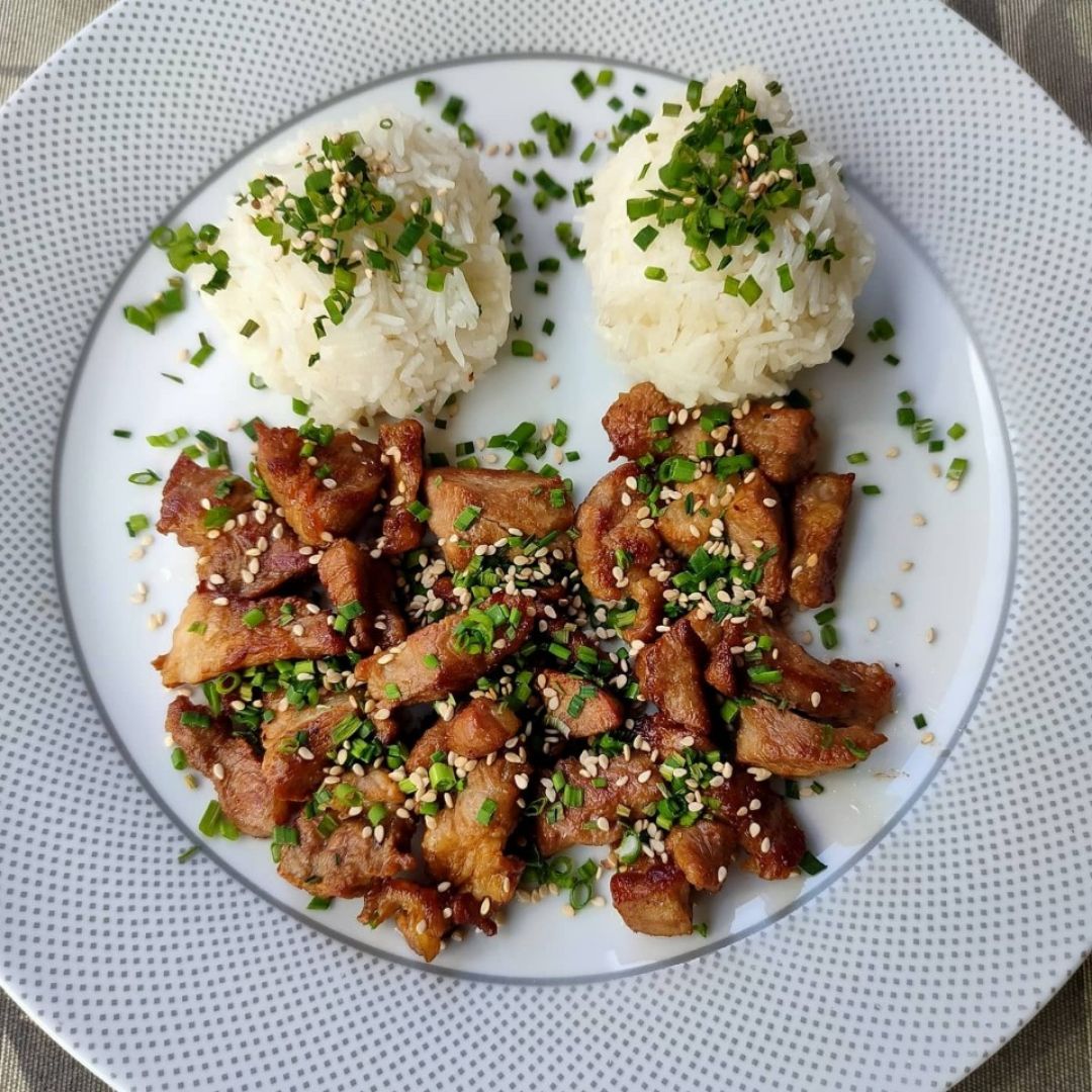 Cerdo macerado con basmati Paso 5 Cerdo macerado con basmati Paso 5