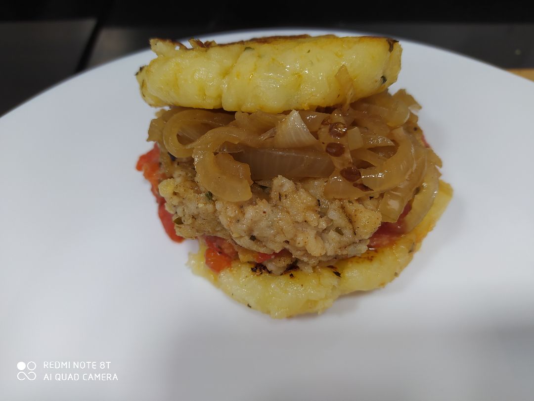 Hamburguesa vegetariana sin pan Hamburguesa vegetariana sin pan