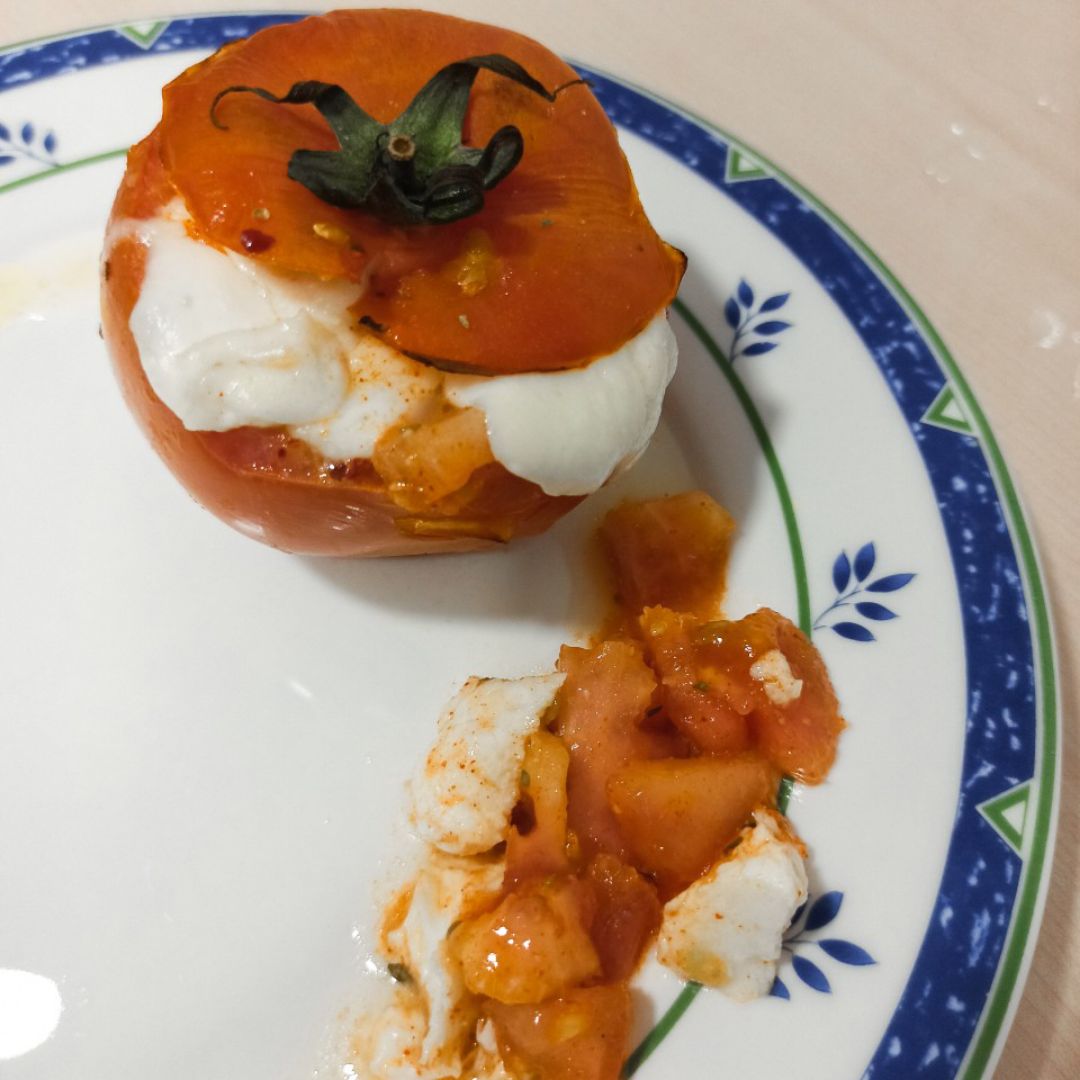Tomate asado con mozzarella fresca🍅 Tomate asado con mozzarella fresca🍅