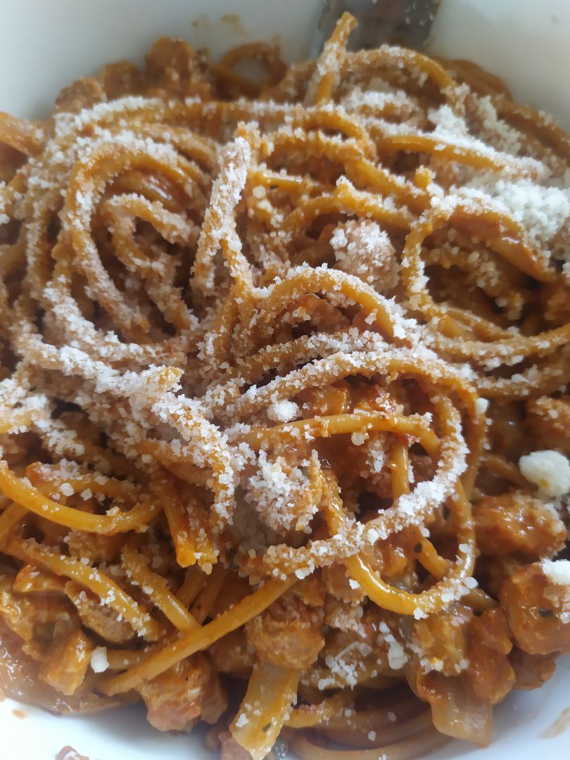 Espaguetis con salsa de pimientos y soja texturizada Paso 3 Espaguetis con salsa de pimientos y soja texturizada Paso 3