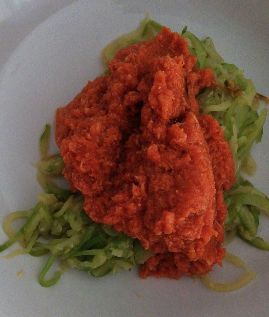 Espaguetis de calabacín con boloñesa de pavo 