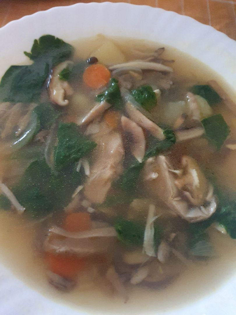 SOPA DE SETAS (sopa de pollo versión vegana) SOPA DE SETAS (sopa de pollo versión vegana)