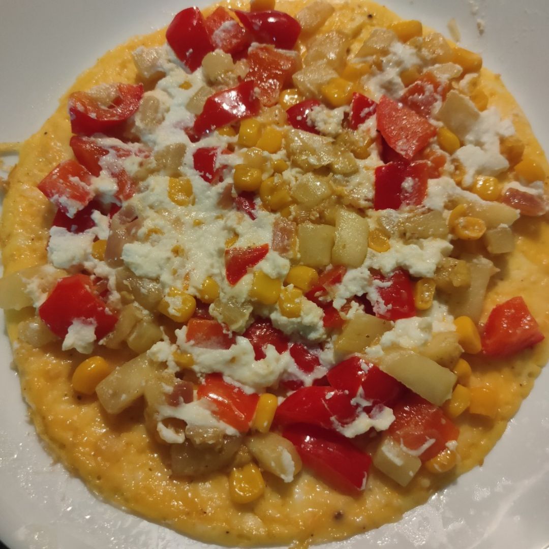 Tortilla pizza de verduras y queso Tortilla pizza de verduras y queso