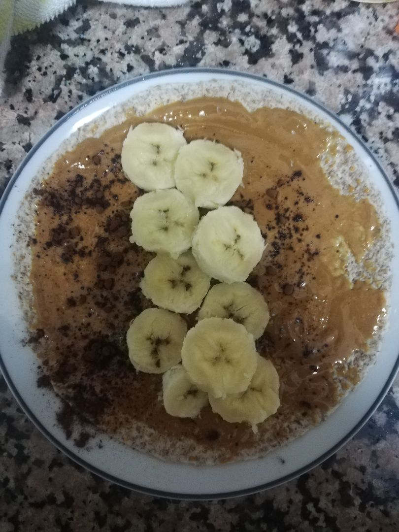 Torta integral  100% con crema de cacahuete, platano y cacao Paso 0