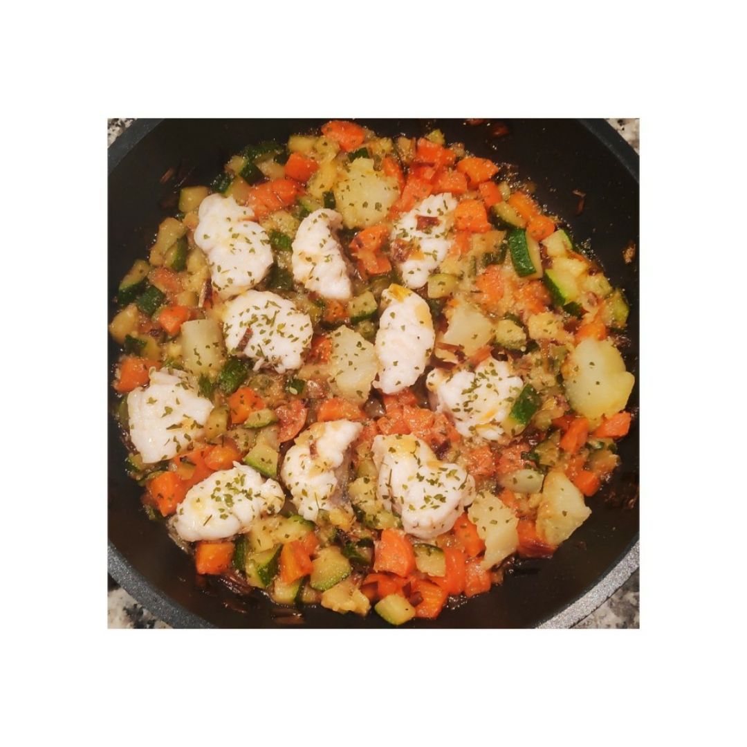 Rape con verduras Rape con verduras