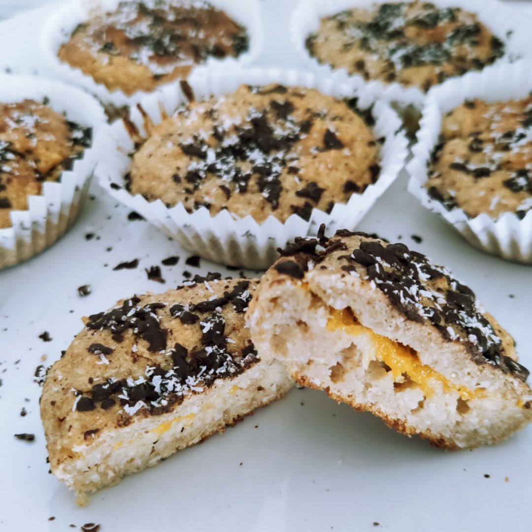 🥥Magdalenas de coco con corazón de mango🥭 🥥Magdalenas de coco con corazón de mango🥭