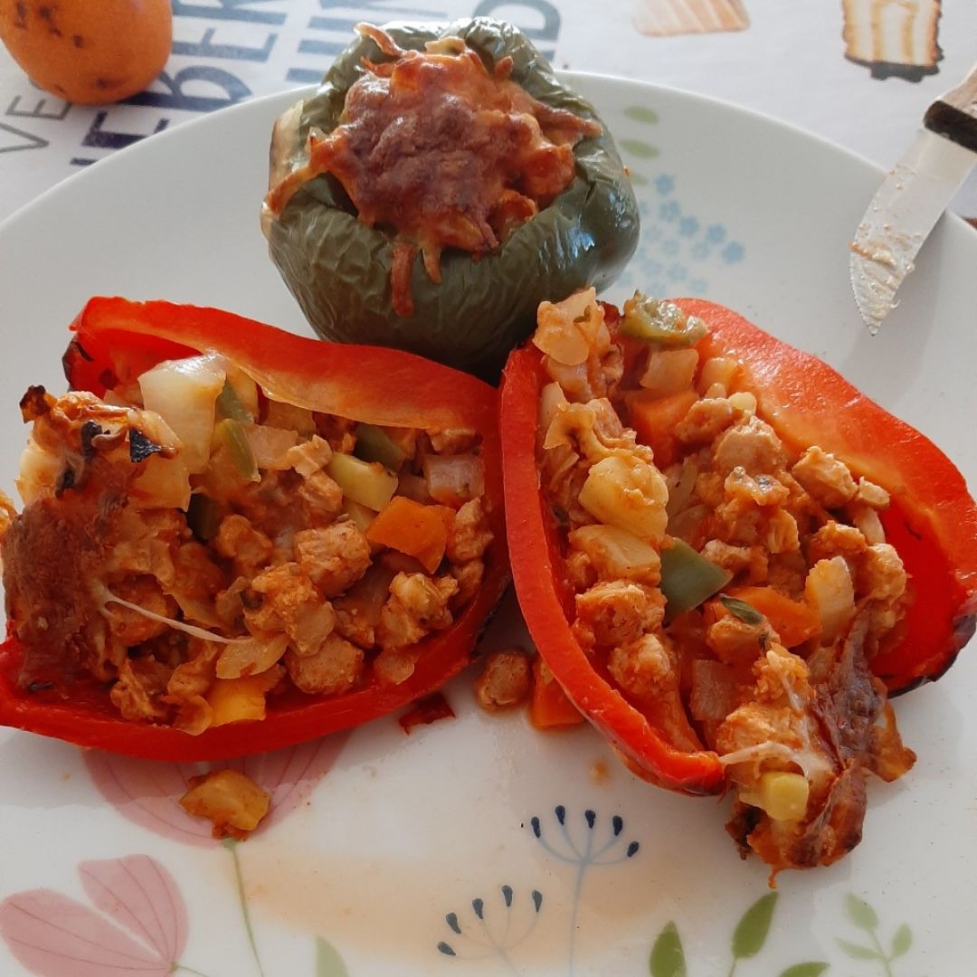 Pimientos rellenos con soja texturizada  Paso 2