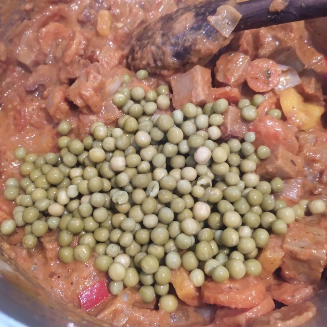 Seitán en salsa de verduras con cuscús Paso 3 Seitán en salsa de verduras con cuscús Paso 3