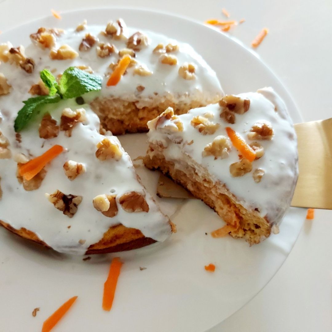 Tarta de zanahoria en sartén en un santiamén 