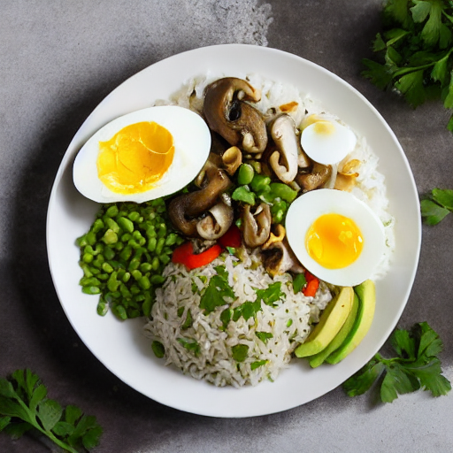 Arroz con verduras y huevo duro Arroz con verduras y huevo duro