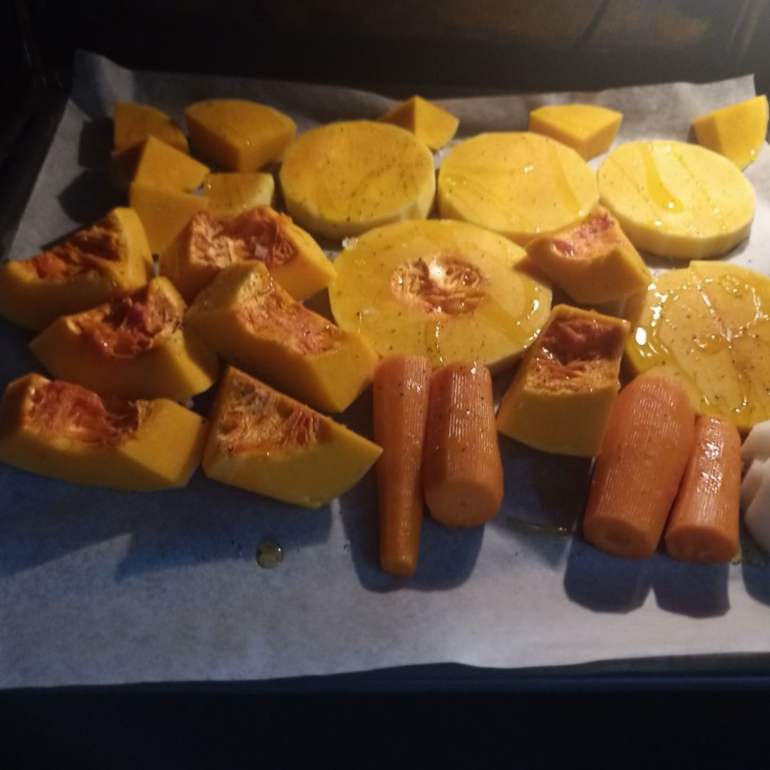 Crema templada de calabaza asada Paso 0