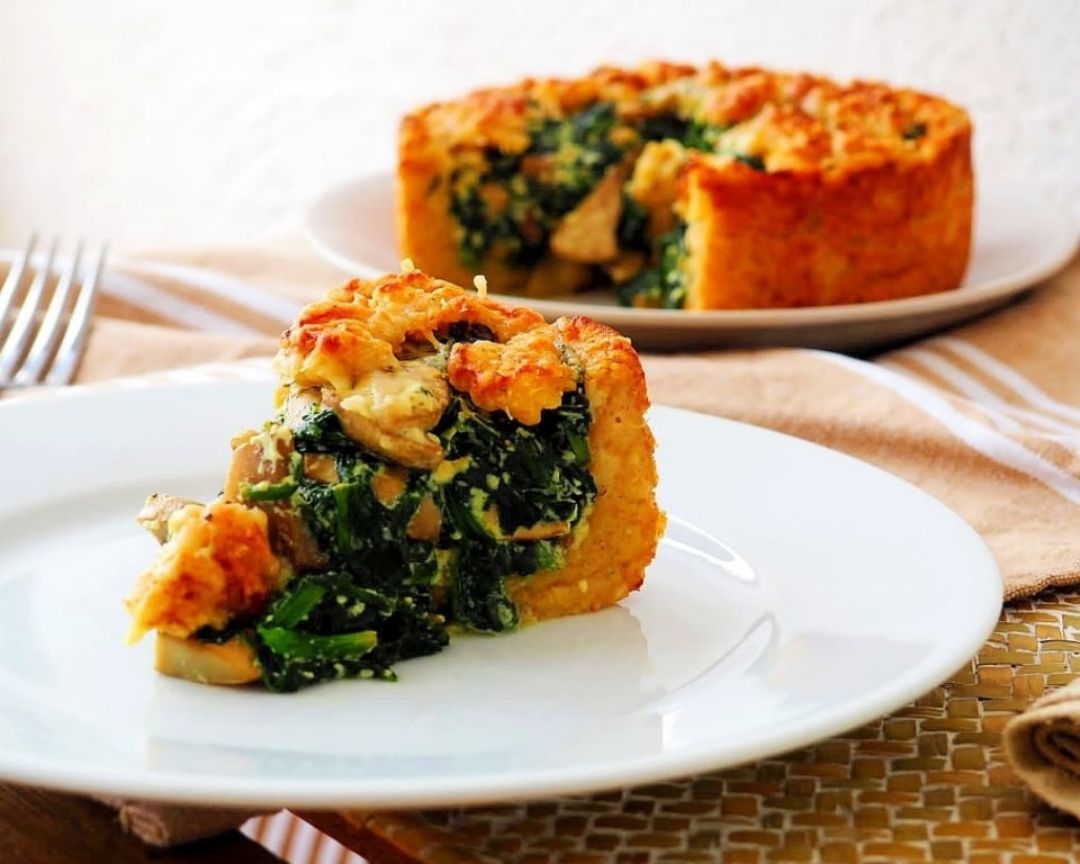 PASTEL DE PATATA RELLENO DE ESPINACA Y RICOTTA 