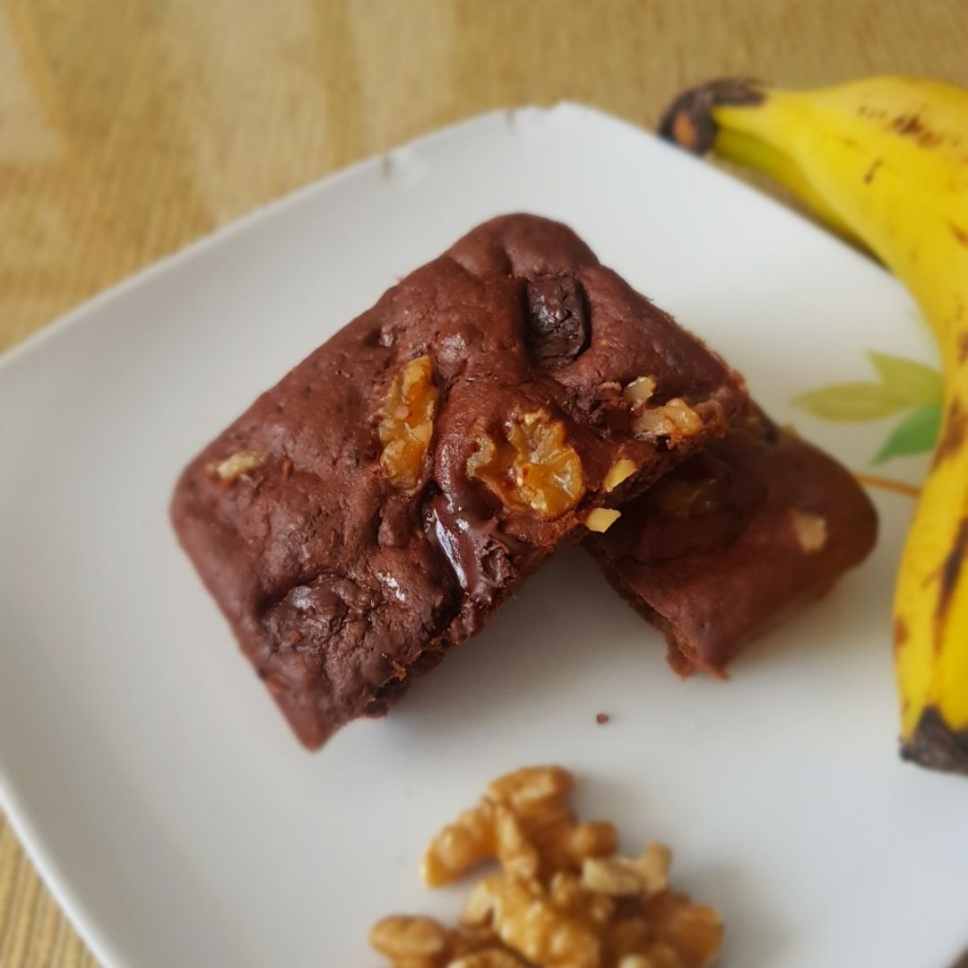 Brownie chocolate y platano Brownie chocolate y platano