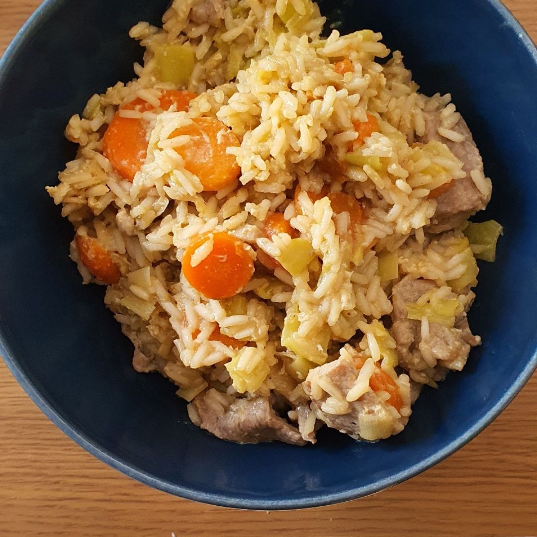 Salteado de arroz con ternera y verduras Salteado de arroz con ternera y verduras