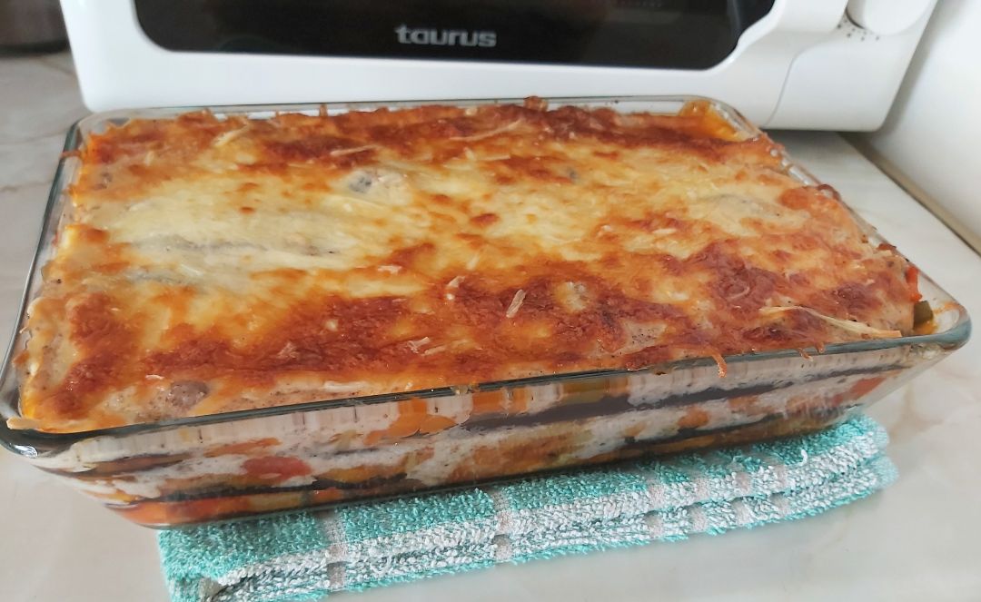 Lasaña de berenjena rellena de verduras Lasaña de berenjena rellena de verduras