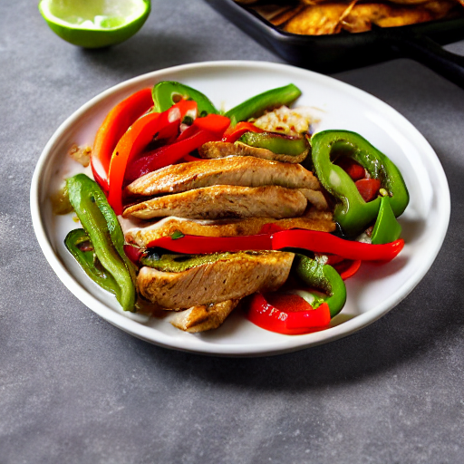 Fajitas de pollo con pimiento rojo