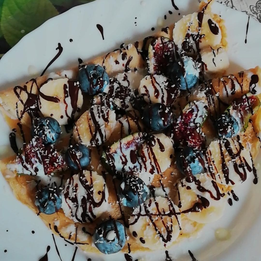 Crepes de avena y leche condensada saludable Crepes de avena y leche condensada saludable