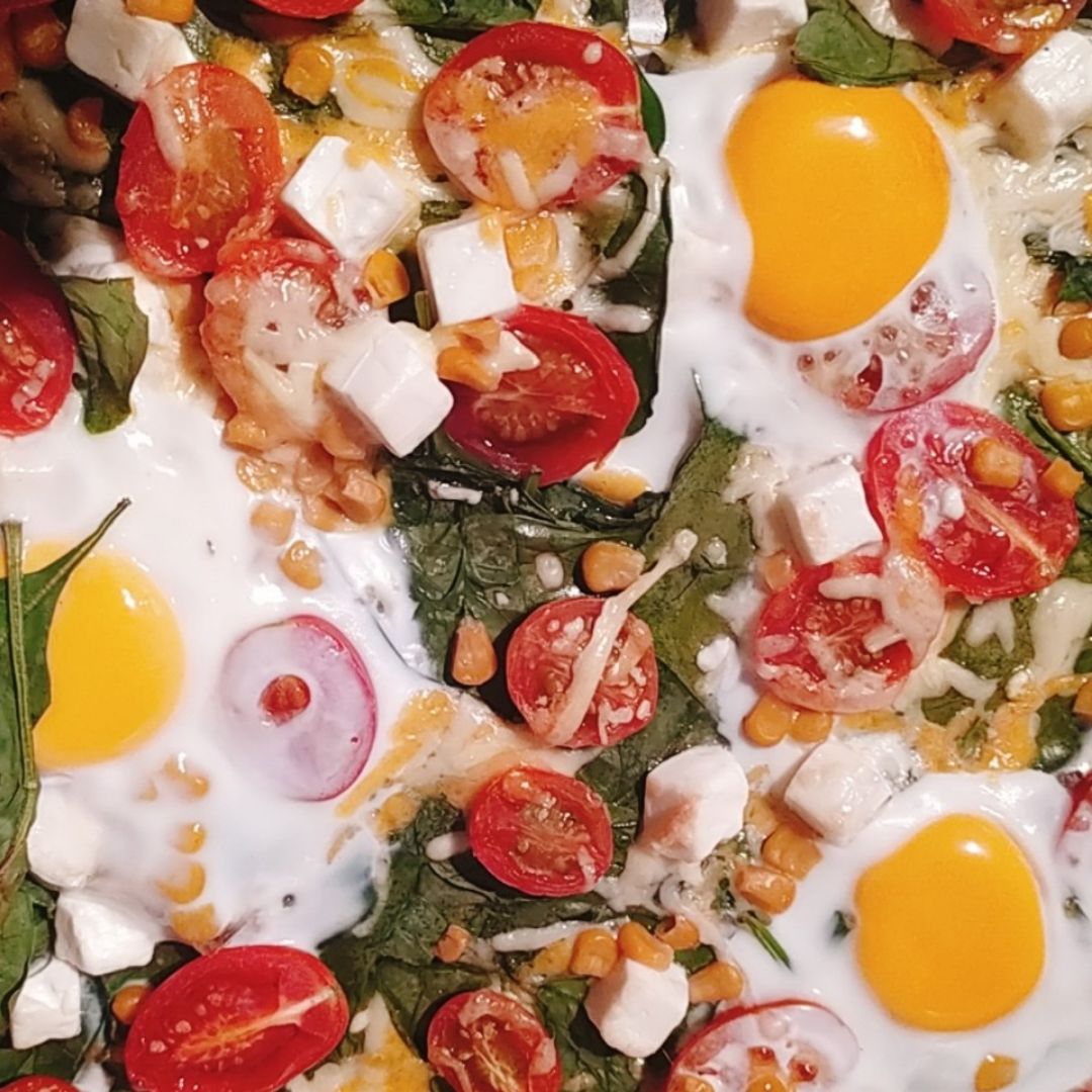Espinacas con huevos al horno Espinacas con huevos al horno