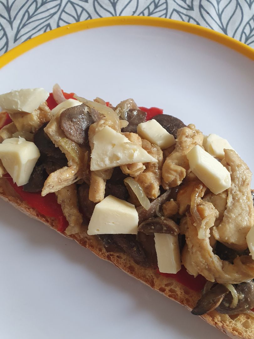 TOSTA DE POLLO CON VERDURAS  Paso 3