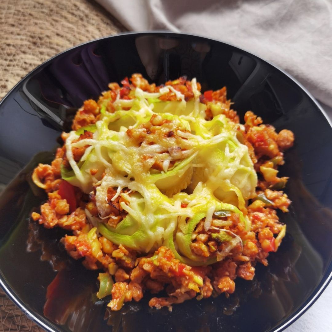 CANELONES DE CALABACÍN CON SOJA TEXTURIZADA EN LA AIRFRYER