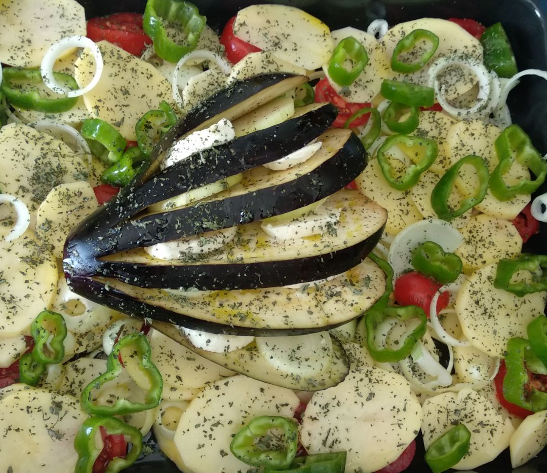 Berenjena con patatas al horno Paso 4 Berenjena con patatas al horno Paso 4