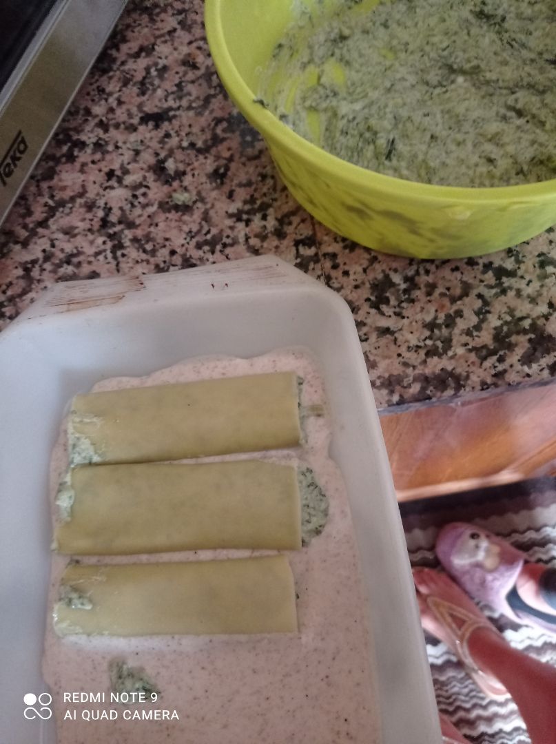Canelones rellenos de espinacas Paso 2 Canelones rellenos de espinacas Paso 2