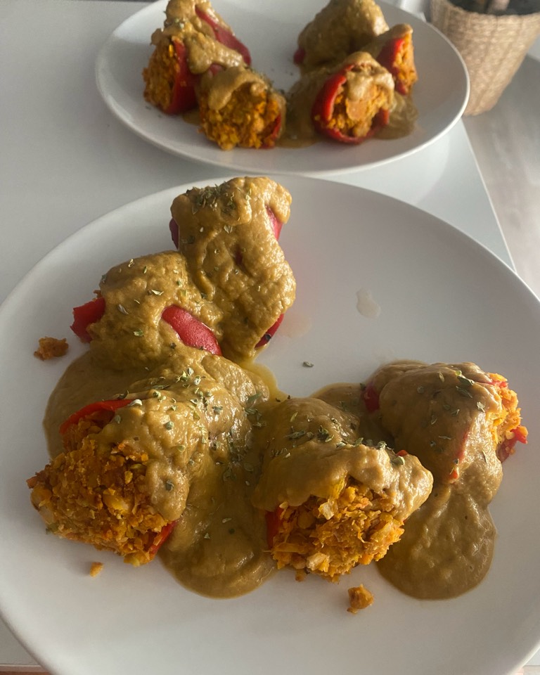 Pimientos rellenos de garbanzos