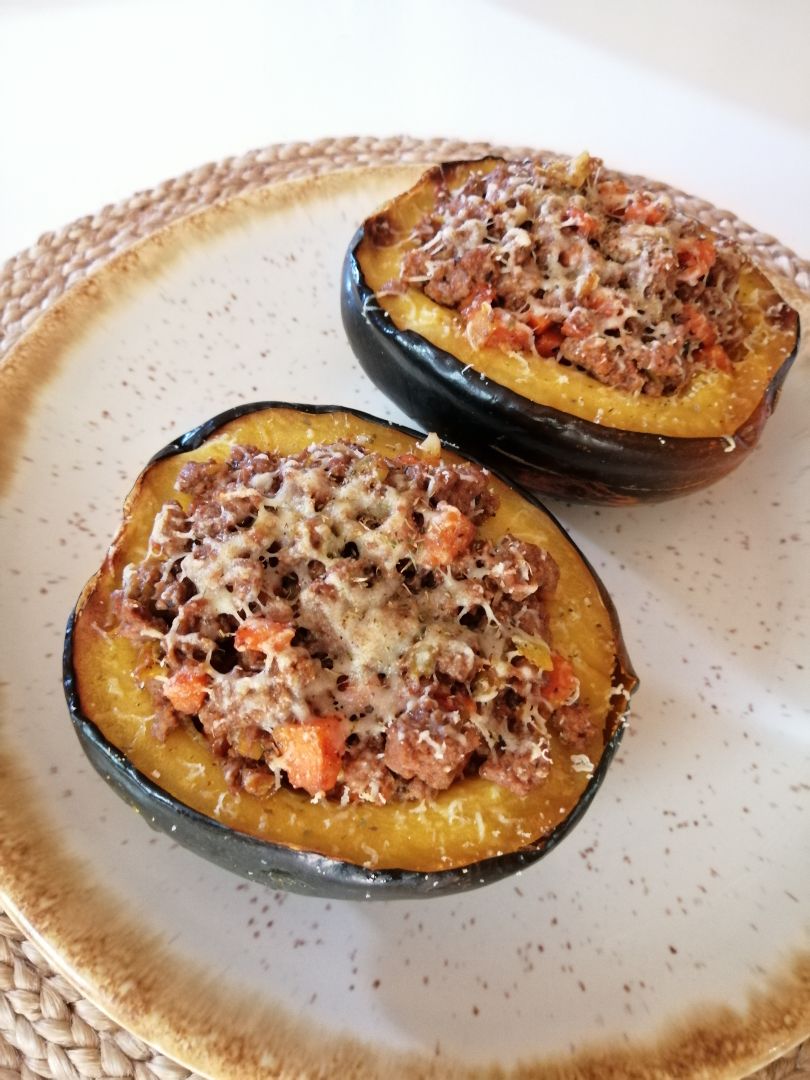 Calabazas rellenas de ternera, zanahoria y puerro