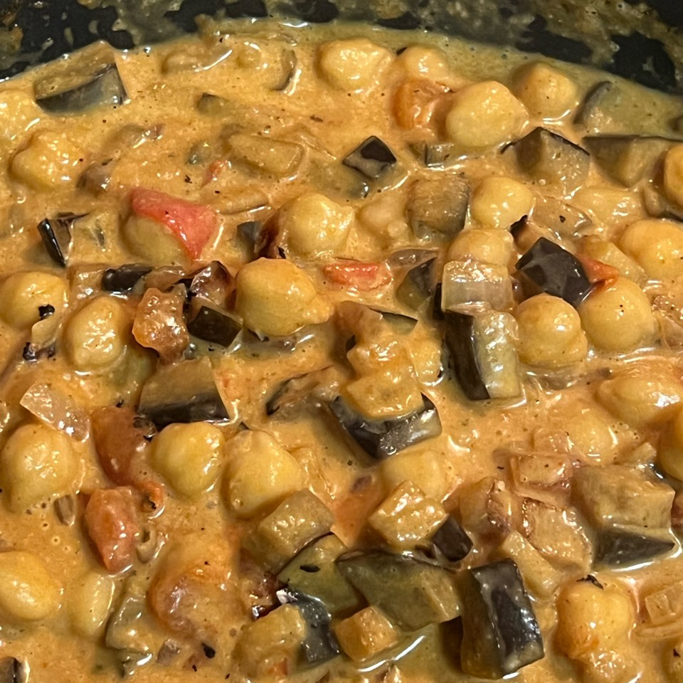 Garbanzos con berenjena al curry Garbanzos con berenjena al curry